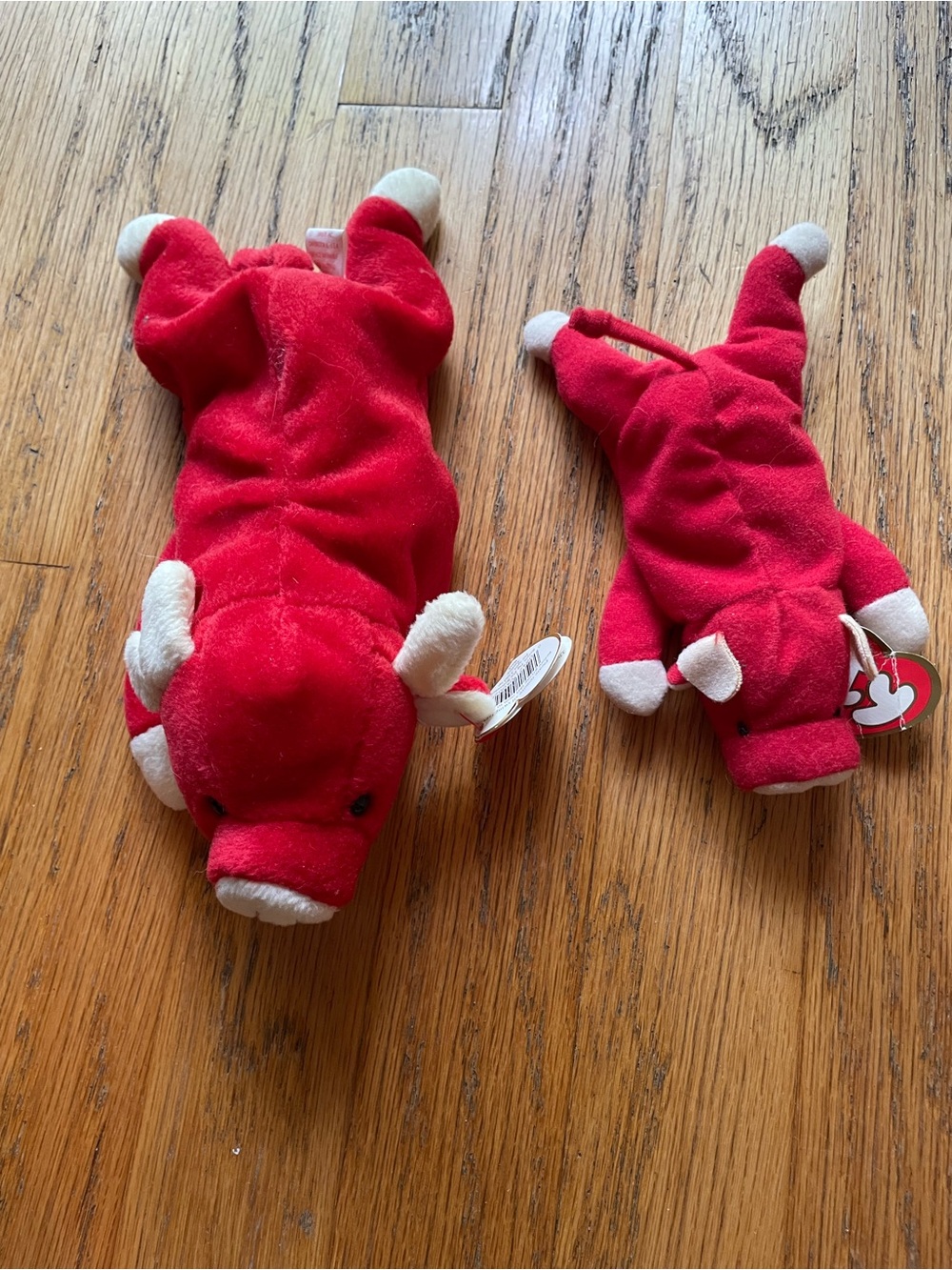 Ty Beanie Baby Snort  with Tags And Teeny Weeny Snort - Rare 1995 Vintage Plush